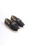 Layla laceless orthopedic comfortable sole heart patterned women's flat shoes ckt - black - 4