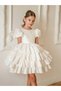 Girl's Ecru Evening Dress Ruffled Princess Dress - 3