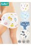 4 Pieces Baby Potty Training Underwear, Breathable Potty Training Pants, 6 Layers Cotton Absorbent Baby Trainer Pants for Infants Boys and Girls Waterproof, High Quality, Pinch-proof Leg Design