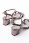 Zri̇n-888 Women's Platinum Thin Spiral Strap 6 cm Heeled Shoes - 6