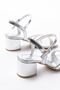 Zri̇n-889 Premium Silver 3-Stripe 6 cm Heeled Women's Shoes - 6