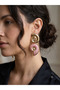 Women's Stainless Steel Seashell Earrings with Enamel Dangle Vintage Model Antiallergic Steel Earrings - 2