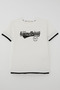 Boy's Short Sleeve Layered T-Shirt with Embossed Lettering Print, Ages 8-14, Ecru