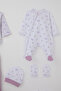 Baby Girl Hospital Release Set, 8 Pieces, Floral & Text Patterned, 0-3 Months, White - 4