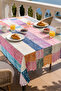 Modern Colorful Striped Tablecloth Stain-Resistant Stylish Design for Garden Balcony