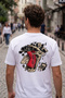 Graffiti Style Chest Printed Oversize Unisex T-Shirt White Streetwear T-Shirt