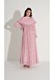 Chiffon Dress with Attached Overlay Cape Pink - 4