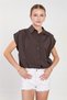 Women's Single Pocket Sleeveless Shirt - Bitter Brown - 5