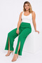 Women's Plus Size Green, Slit, Elastic Waist Trousers 65N39575 - 3