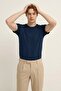 Men's Street Style Regular Navy Blue T-Shirt - 4