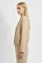 Beige Mandarin Collar Jacket - 2