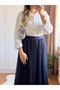 Pile-Looking Layered Chiffon Skirt with Movable Lining - 6