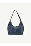 Navy Blue Shk331 Soft Textured, Zippered, Women's Hand, Arm and Shoulder Bag - 5