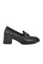 Black Genuine Leather Women's Classic Heeled Shoes 757 Z
