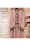 Luxury Pink Abaya for Women with Embroidered Rose Applique and Matching Chilla - Street Style