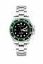 Green Dial Steel Band Men Wristwatch - 3