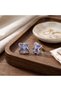 Pearlescent Violet Steel Earrings - Tarnish-Resistant Silver Color Design - Comes with Special Gift Box - 6