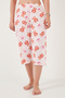 Patterned Cotton Crew Neck Capri Pajama Set Pajama Set 65790787 - 6