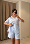 Verona Premium Shorts Shirt Set - Blue