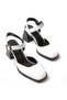 Zri̇n-40450 Premium White Patent Leather Daily Open-Back Heeled Shoes 8 cm - 3