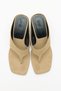 Heeled Shoes 2640 - Wedge Heel Flip Flops Dark Beige Suede Women's Heeled Shoes - 2