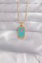 316L Steel Gold Color Blue Enamel Tarot Necklace