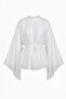 Drawstring Raglan Sleeve Tunic Y0150 - White - 5