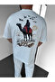 Premium Oversize T-Shirt with White Desert and Camel Embroidery - 2