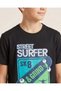 Senior Boys Black Street Surfer Graphic T-Shirt - 3