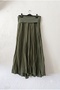 Khaki Lined Foldable Fabric Waist Casual Cotton Long Woven Skirt 95 65 - 2