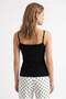 2159 Women's Lace Detailed V-Neck Thin Strap Athlete Blouse Black - 5