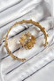 Brass Topcuk Model Gold Color Bracelet Ring Set - 2
