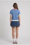 Women's Colorful Collar and Short Sleeve Knitwear Blouse - 5