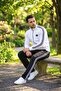 New Season Men's Ribbed Tracksuit Set, White - 3