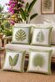 Botanical Green Leaves Patterned 4-Piece Throw Pillow Cover Set - 2