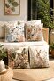Bird, Horse, Rabbit, Leopard Patterned 4-Piece Throw Pillow Cover Set