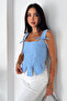 Coastal Muse Women's Tie Detail Crop Bustier Blouse - 6