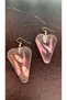 Transparent Real Dried White Purple Flower Leaf Embellished Heart Shape Epoxy Earrings with Silver Accessories Handmade Gift - 2