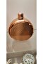 100% Copper Forged Water Flask Round Design Traditional Copper Flask Copper Water Bottle 14/11 cm - 2
