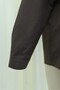 Side Tie Stone Detailed Double Breasted Collared Poplin Shirt - Dark Brown - 6
