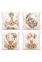 Floral Flying Friends Patterned 4-Piece Children's and Baby Throw Pillow Cover Set - 3