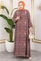 Plus Size Patterned Dress Red