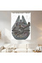 Millennium Falcon Blueprint Wall Covering Wall Tapestry First Quality Satin Fabric Poster - 2