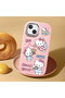 iPhone 14 Plus Compatible Case with Camera Protector Pink Silicone Couple Phone Case with Kitty Pattern - 2