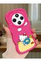 Redmi 14C Compatible Case Camera Protector Red Silicone Couple Phone Case Kitty Pattern