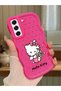 Samsung Galaxy S21 Fe Compatible Case Camera Protector Red Silicone Couple Phone Case Kitty Pattern