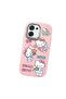 Oppo A6 Pro Compatible Case Camera Protector Pink Silicone Couple Phone Case with Kitty Pattern - 3