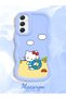 Samsung Galaxy A34 5g Compatible Case Camera Protector Blue Silicone Couple Phone Case Kitty Pattern - 2