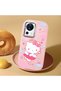 Mi 13 Lite Compatible Case Camera Protector Pink Silicone Couple Phone Case with Kitty Pattern - 2