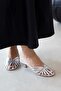 Cuba Women's Heeled Leather Sandals Silver - 2